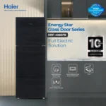 Haier 16 Cu Ft/E-Star Series/ HRF-438 EPB (Deepest Freeze +Direct Cool+ 1 Hour Icing Technology +Wide Voltage+ Glass Door) Black Colour/Refrigerator/